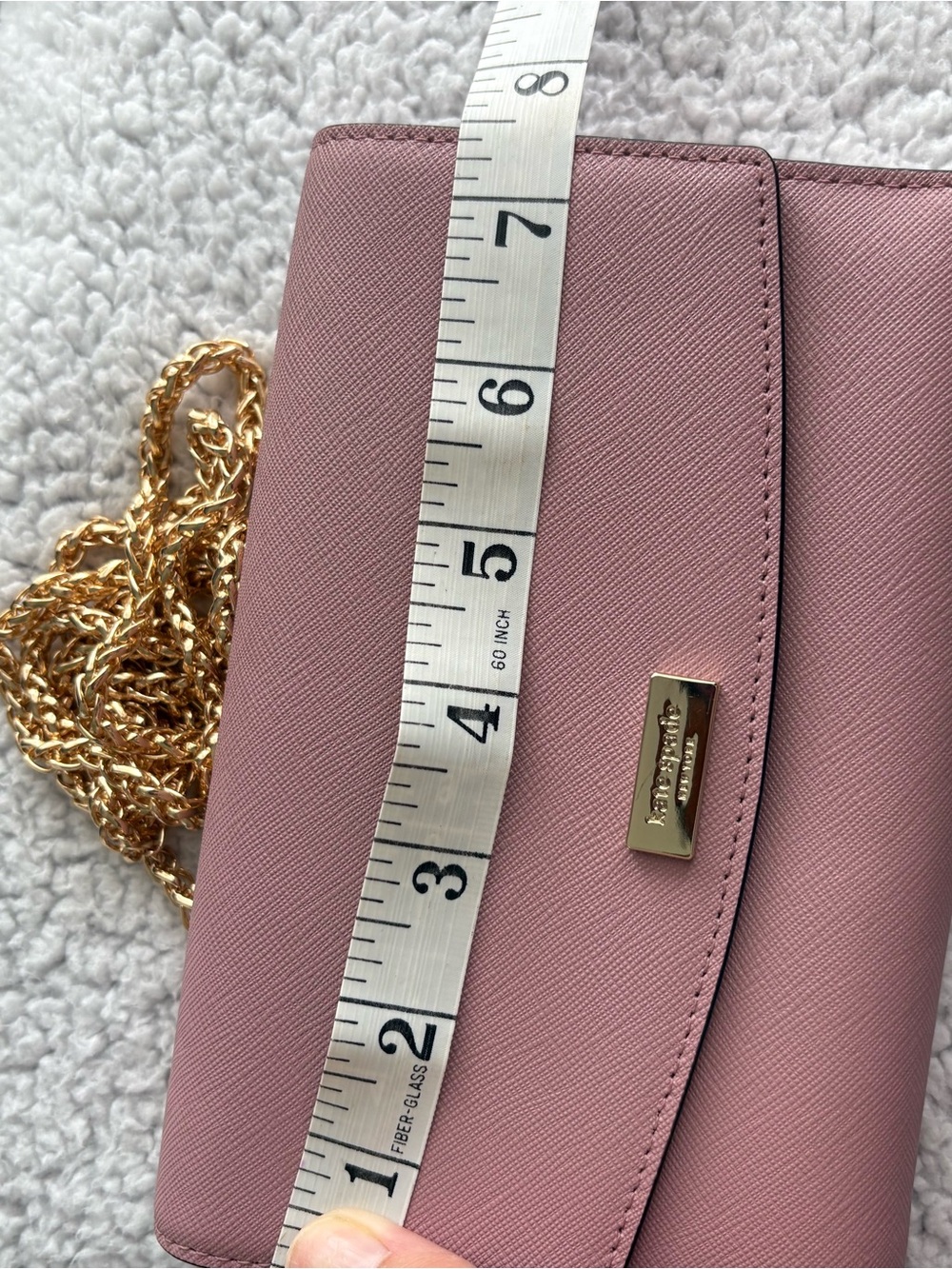 Kate Spade Pink Saffiano Leather Flap Chain Wallet Crossbody Bag - Like New - Picture 13 of 14